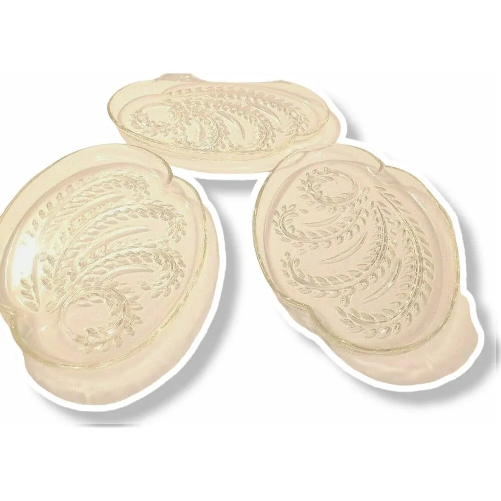 Vintage 1950's Federal Glass Company Snack Tray Set of 3